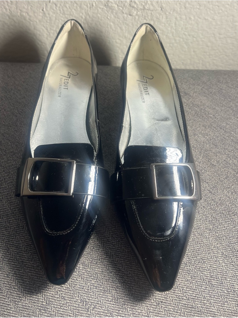 27 EDIT Naturalizer Miller Pointed Toe Leather Flats - Size 8.5